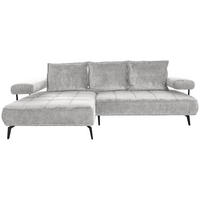 ECKSOFA Grau Webstoff  - Schwarz/Grau, Design, Textil/Metall (180/266cm) - Welnova