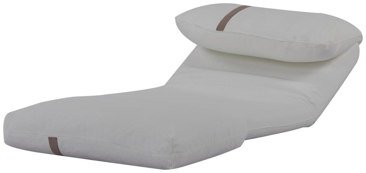 SCHLAFSESSEL Webstoff Weiß    - Hellbraun/Weiß, MODERN, Textil (78/58/82cm) - Livetastic