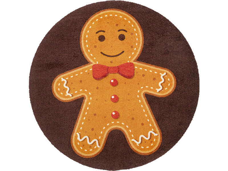 COVOR CU ȚESĂTURĂ PLATĂ Gingerbread Man  - multicolor, Trend, plastic/textil (90cm) - wash+dry