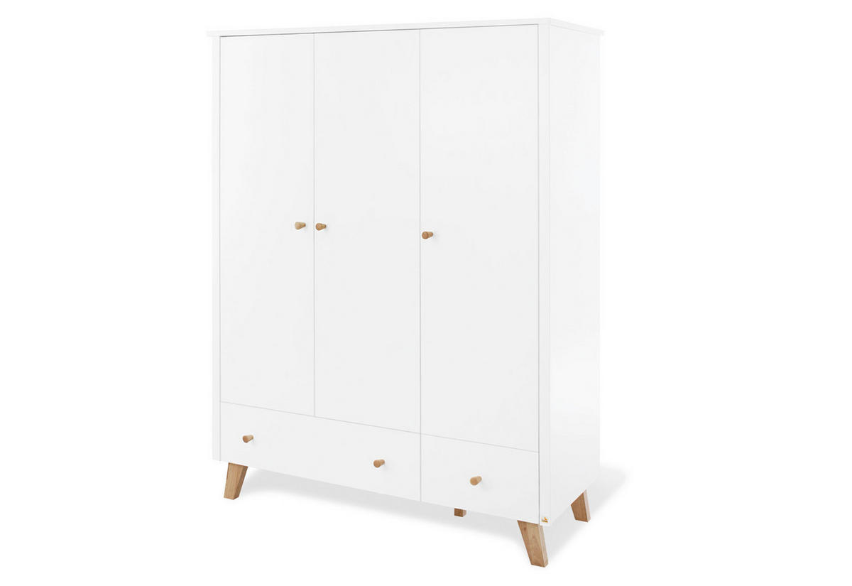 BABYKLEIDERSCHRANK PINOLINO PAN  - Eichefarben/Weiß, Design, Holz/Holzwerkstoff (145/185/56cm) - Pinolino