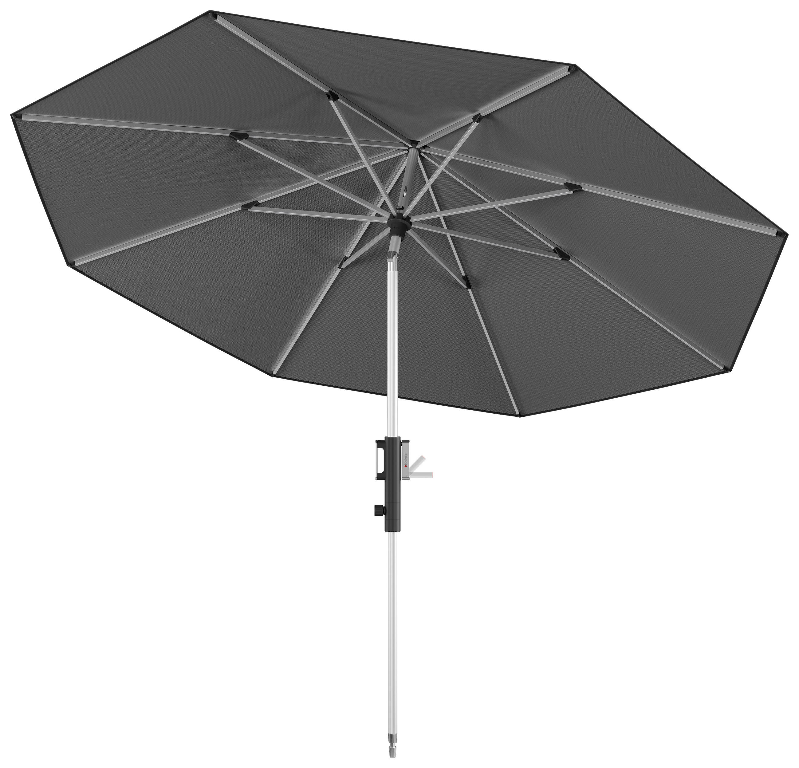 SONNENSCHIRM 315 cm Dunkelgrau  - Dunkelgrau/Silberfarben, KONVENTIONELL, Textil/Metall (315/315cm) - KNIRPS