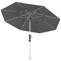 SONNENSCHIRM 315 cm Dunkelgrau  - Dunkelgrau/Silberfarben, KONVENTIONELL, Textil/Metall (315/315cm) - KNIRPS