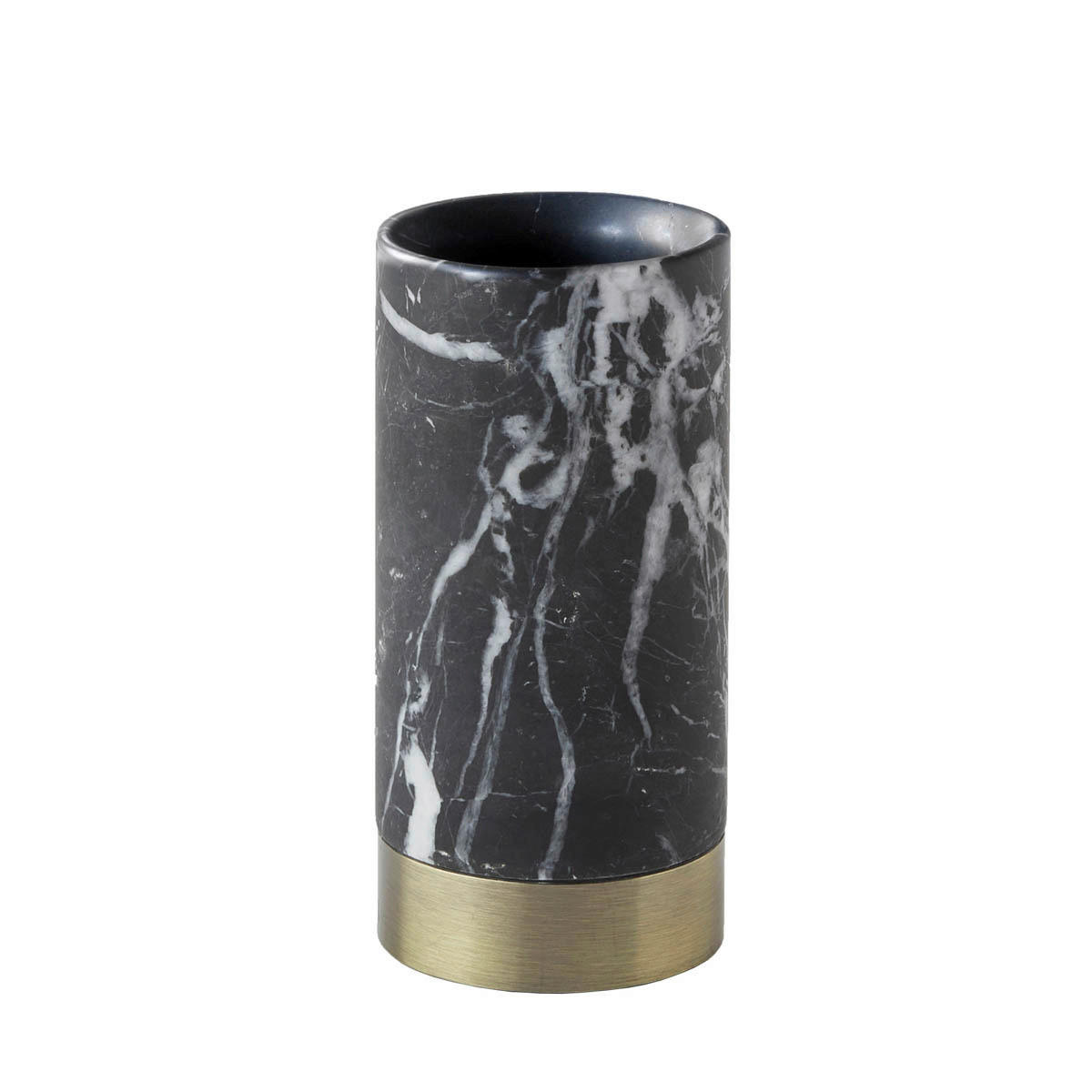 ZAHNBÜRSTENHALTER NERO  - Schwarz, Basics, Stein (6/13cm) - Aquanova