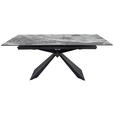 ESSTISCH in Metall, Glas, Keramik 200/76/95 cm  - Schwarz/Grau, Design, Glas/Keramik (200/76/95cm) - Novel