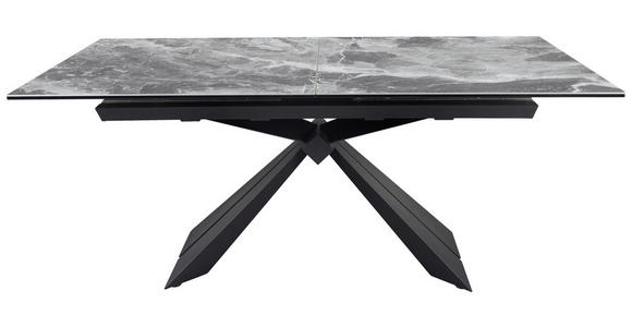 ESSTISCH in Metall, Glas, Keramik 200/76/95 cm - Schwarz/Grau, Design, Glas/Keramik (200/76/95cm) - Novel