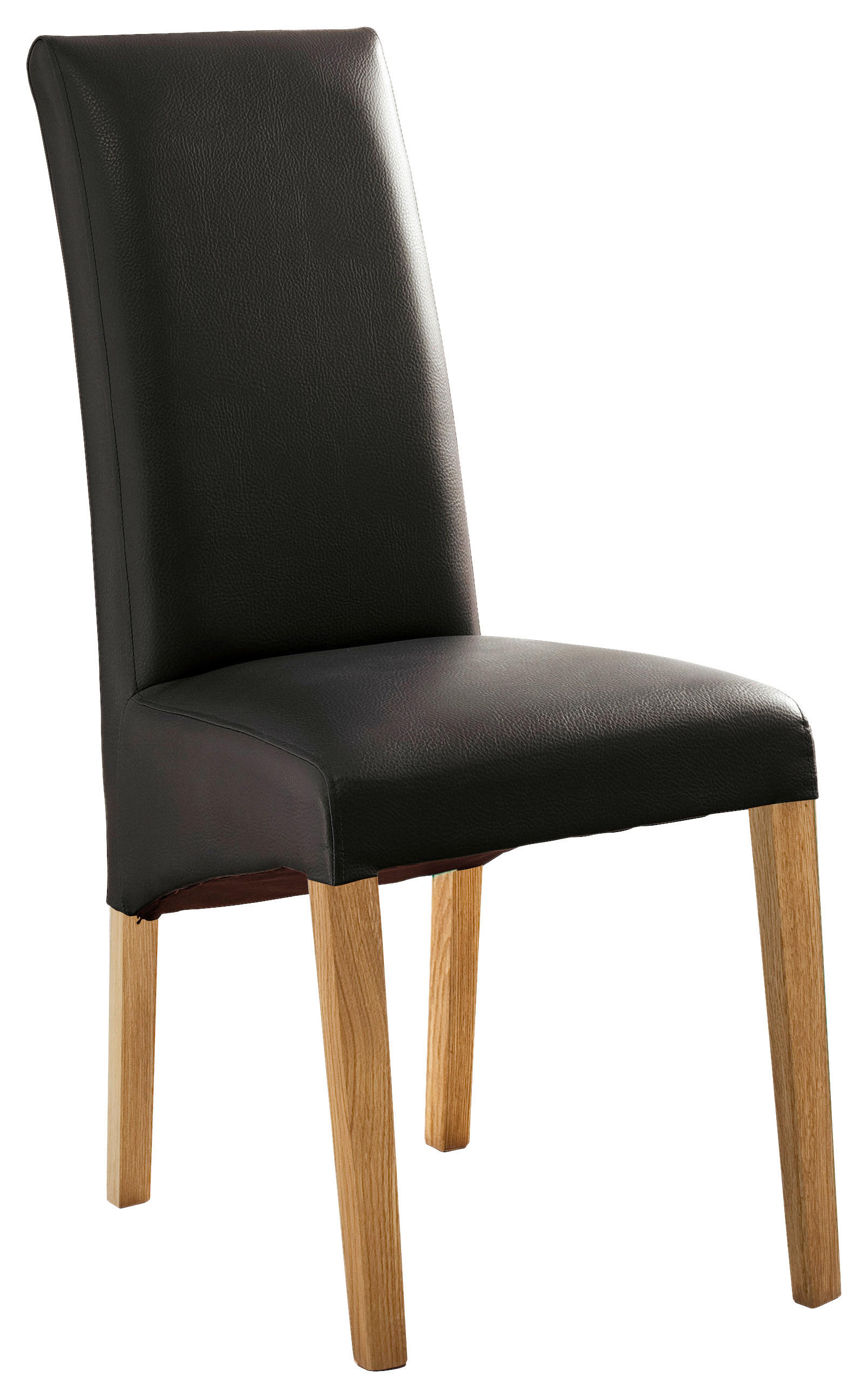 STUHL  Beinauswahl, Stoffauswahl Lederlook  Schwarz, Eichefarben  - Eichefarben/Schwarz, KONVENTIONELL, Holz/Textil (47/102/57cm) - Carryhome