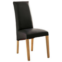 STUHL  Beinauswahl, Stoffauswahl Lederlook  Schwarz, Eichefarben  - Eichefarben/Schwarz, Konventionell, Holz/Textil (47/102/57cm) - Carryhome