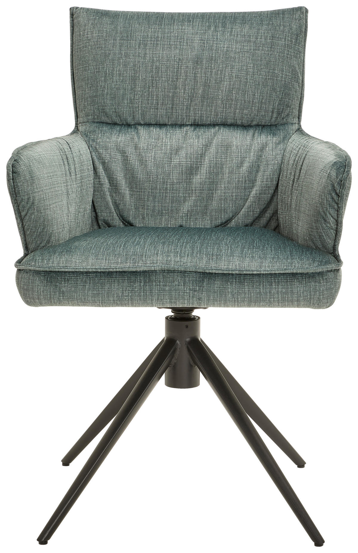 ARMLEHNSTUHL  in Eisen Velours  - Salbeigrün/Schwarz, Design, Textil/Metall (58/91/62cm) - Dieter Knoll