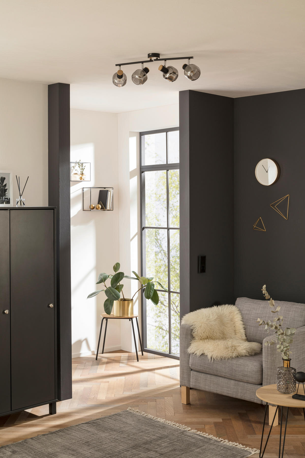 STRAHLER 58/16 cm   - Schwarz, Design, Glas/Metall (58/16cm) - Näve