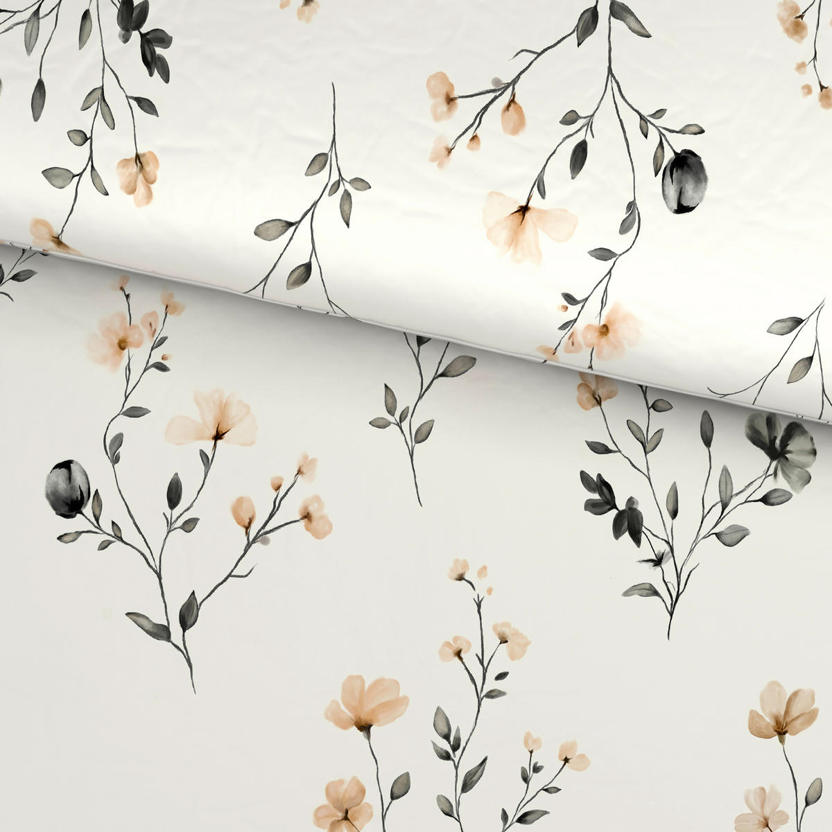 WENDEBETTWÄSCHE Mavie Satin 140/200 cm  - Naturfarben, KONVENTIONELL, Textil (140/200cm) - Esposa