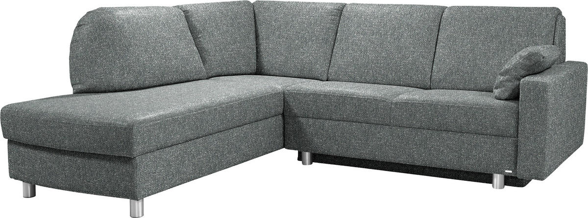 ECKSOFA  in Mikrovelours Grün  208/227 cm  - Alufarben/Grün, KONVENTIONELL, Textil/Metall (208/227cm) - Sedda