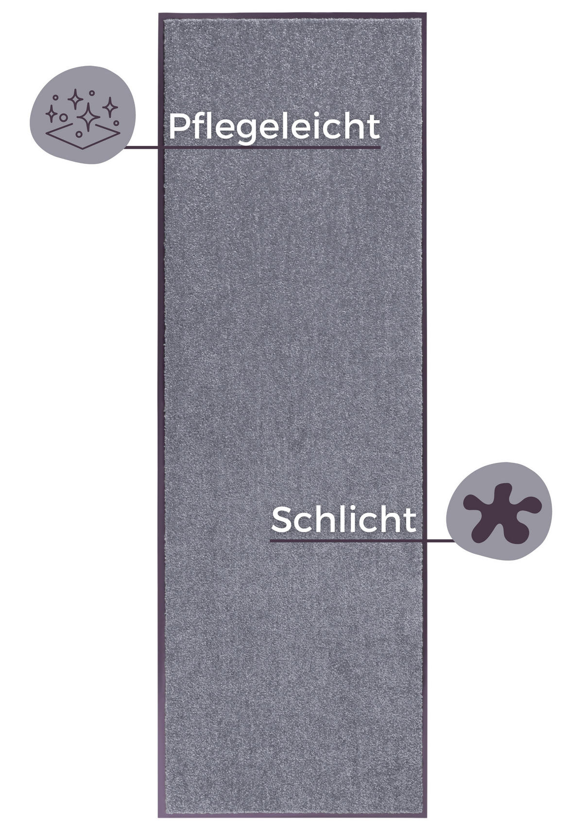 SCHMUTZFANGMATTE  60/180 cm  Grau  - Grau, Basics, Kunststoff/Textil (60/180cm) - Hanse Home