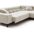 ECKSOFA inkl. Sitzvorzug in Cord Creme  - Creme/Schwarz, Design, Textil/Metall (321/216cm) - Hom`in