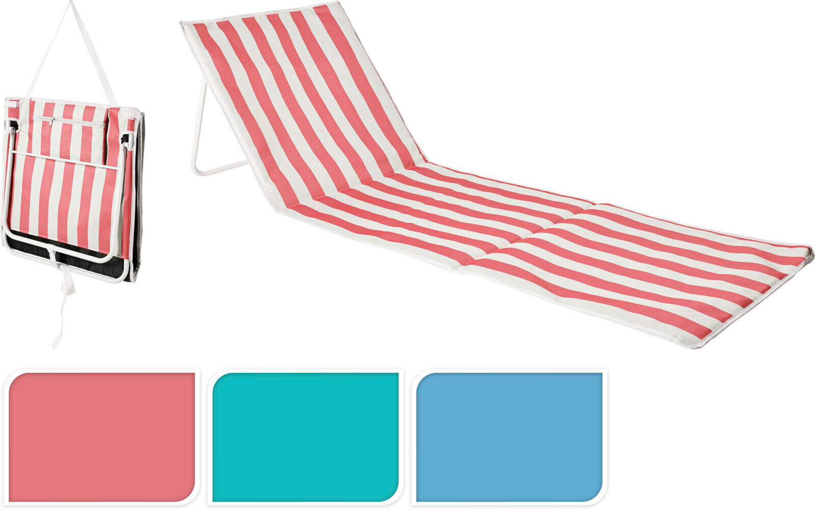 PLÁŽOVÉ KRESLO, plast - viacfarebná, Basics, plast (153/53/3cm)