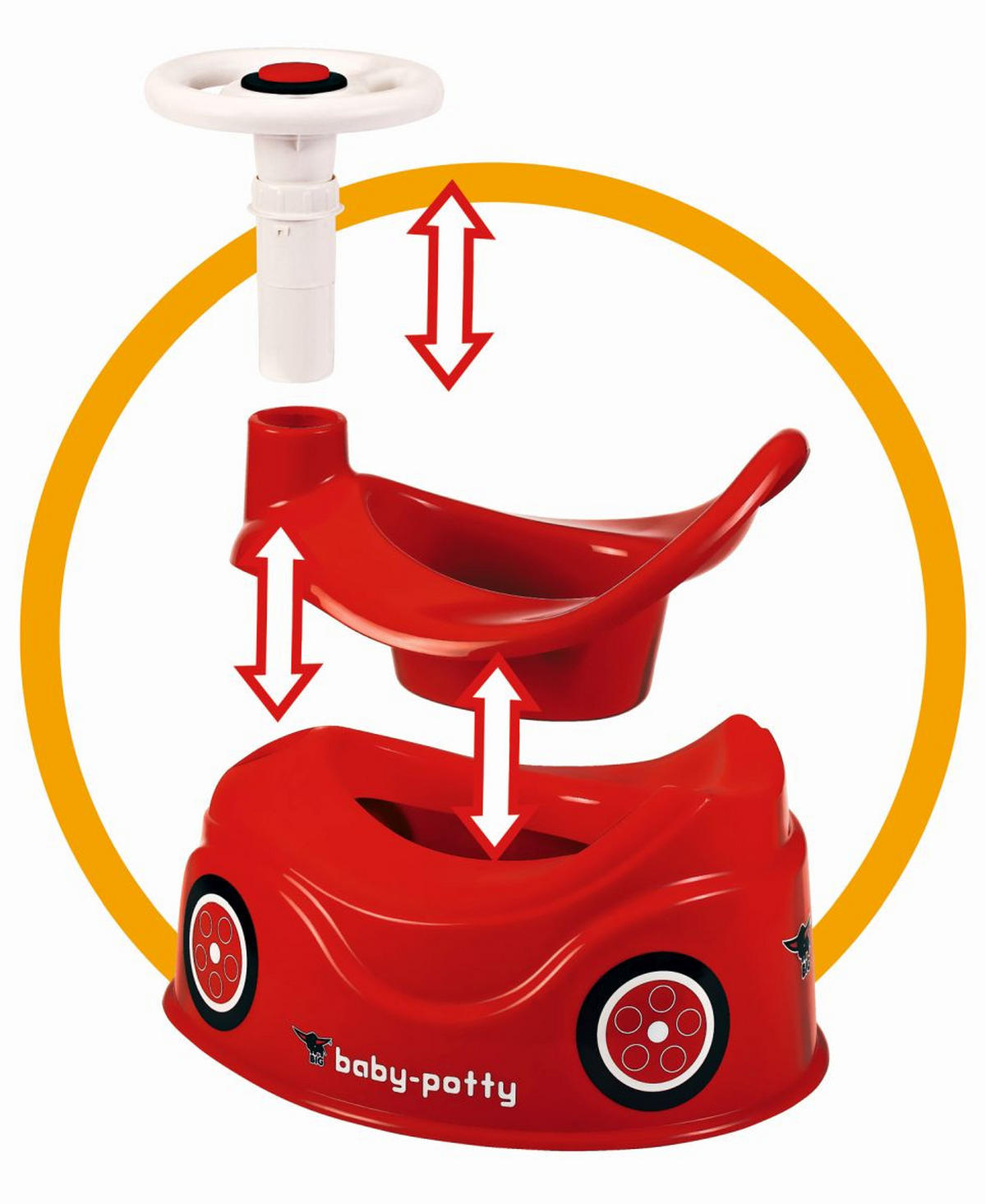 TÖPFCHEN BIG Baby Potty  - Rot, Basics, Kunststoff (43/31/28cm) - BIG