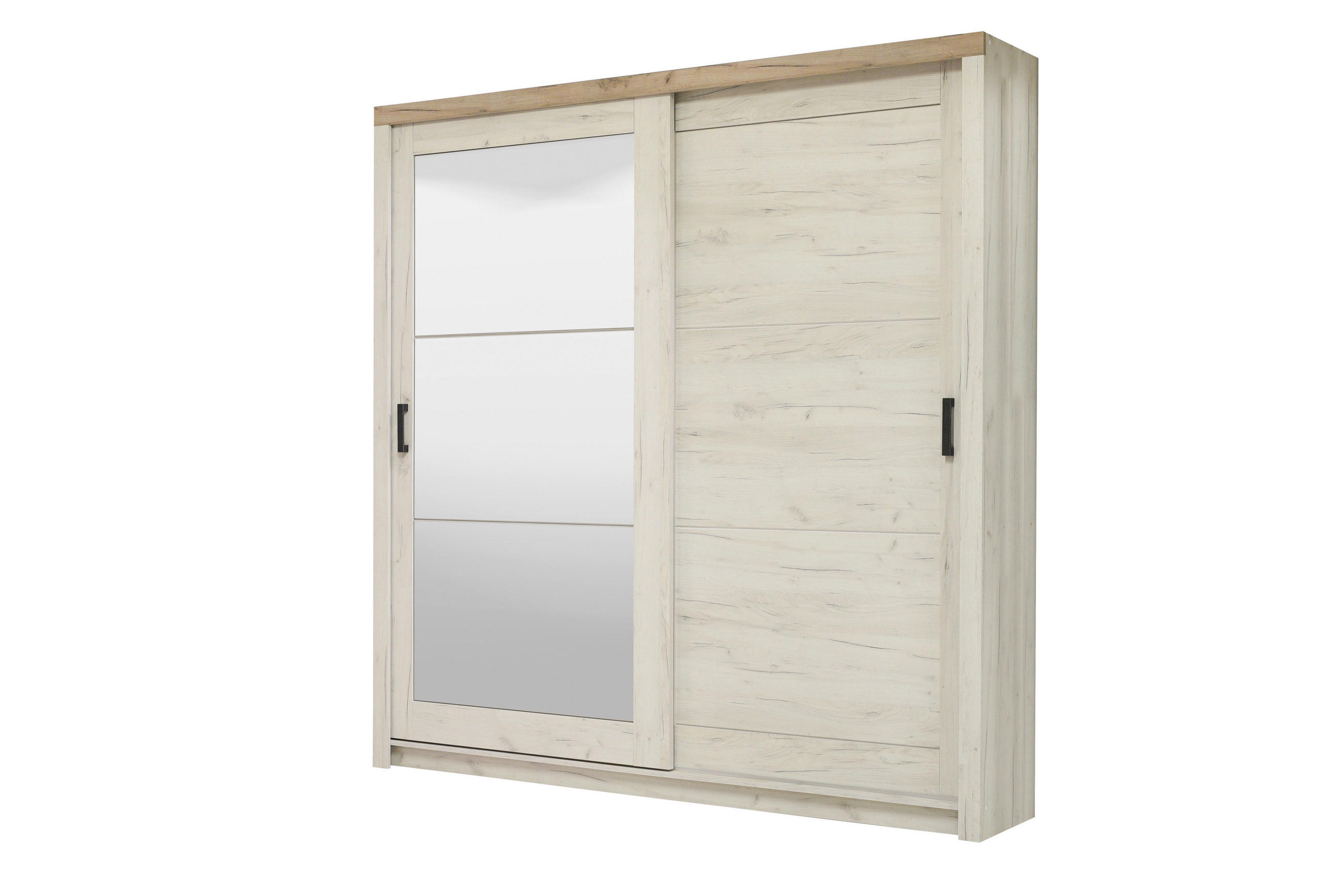 TOLÓAJTÓS SZEKRÉNY ezüsttölgy színű  - ezüsttölgy színű, Basics, faalapú anyag (223,5/227/67cm) - Ti'me