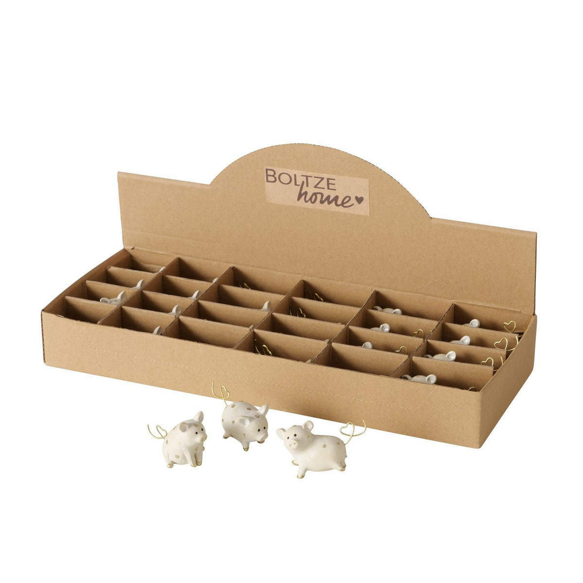 DEKORAČNÉ PRASIATKO - zlatá/krémová, Basics, plast (4cm)