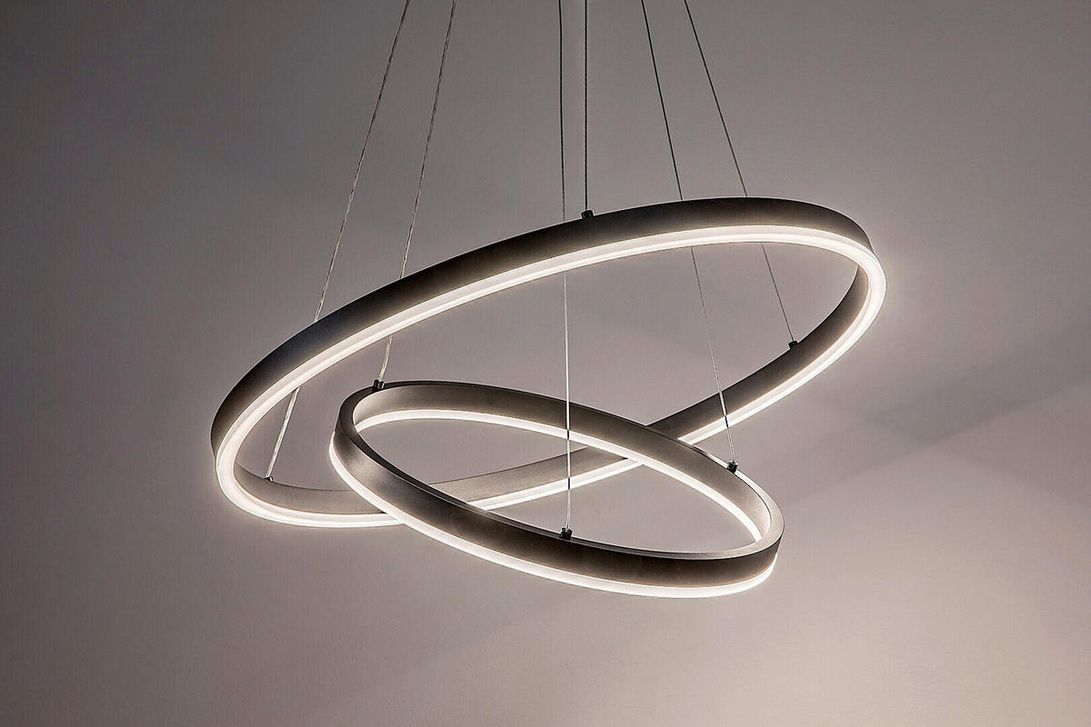 VISEČA NIHALNA LED-SVETILKA  Isaure //3000...6500 K// - črna/bela, Design, kovina/umetna masa (60/120cm)