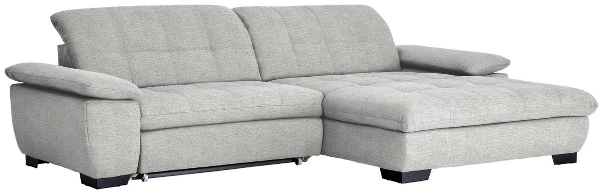 ECKSOFA in Webstoff Platinfarben  - Platinfarben/Schwarz, Design, Textil/Metall (265/180cm) - Carryhome