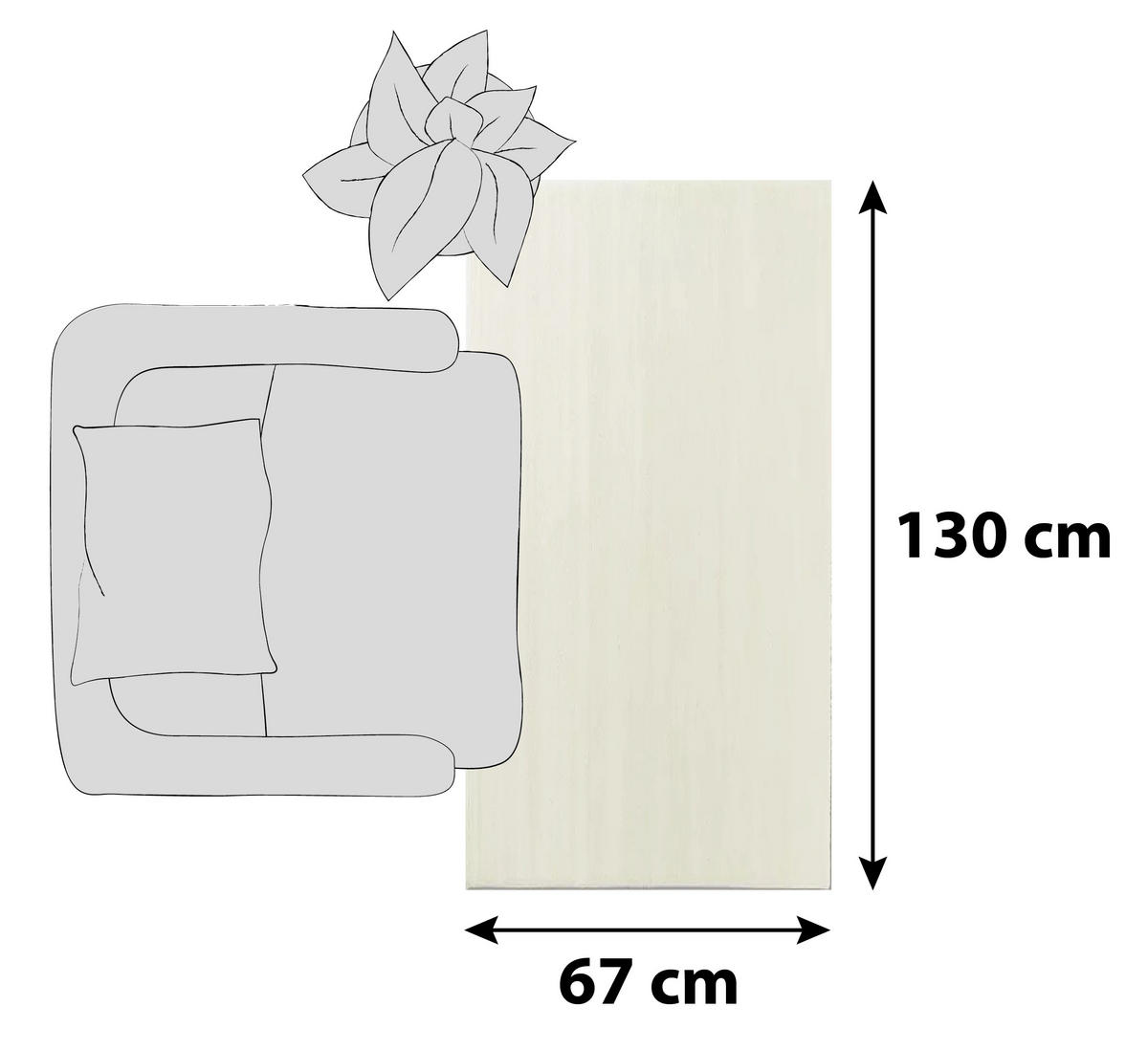 HOCHFLORTEPPICH 67/130 cm Joy Creme  - Creme, Basics, Textil (67/130cm) - Schöner Wohnen