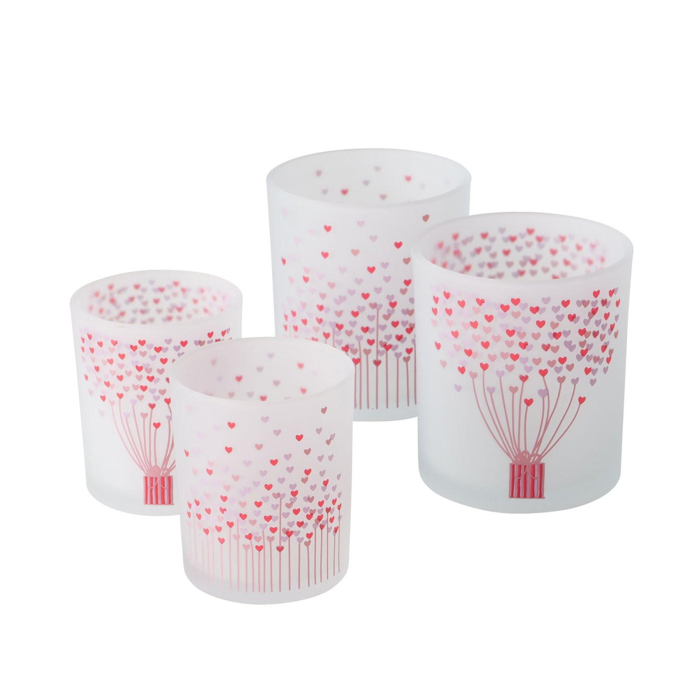 LJUSLYKTA - vit/rosa, Basics, glas (9/10cm)