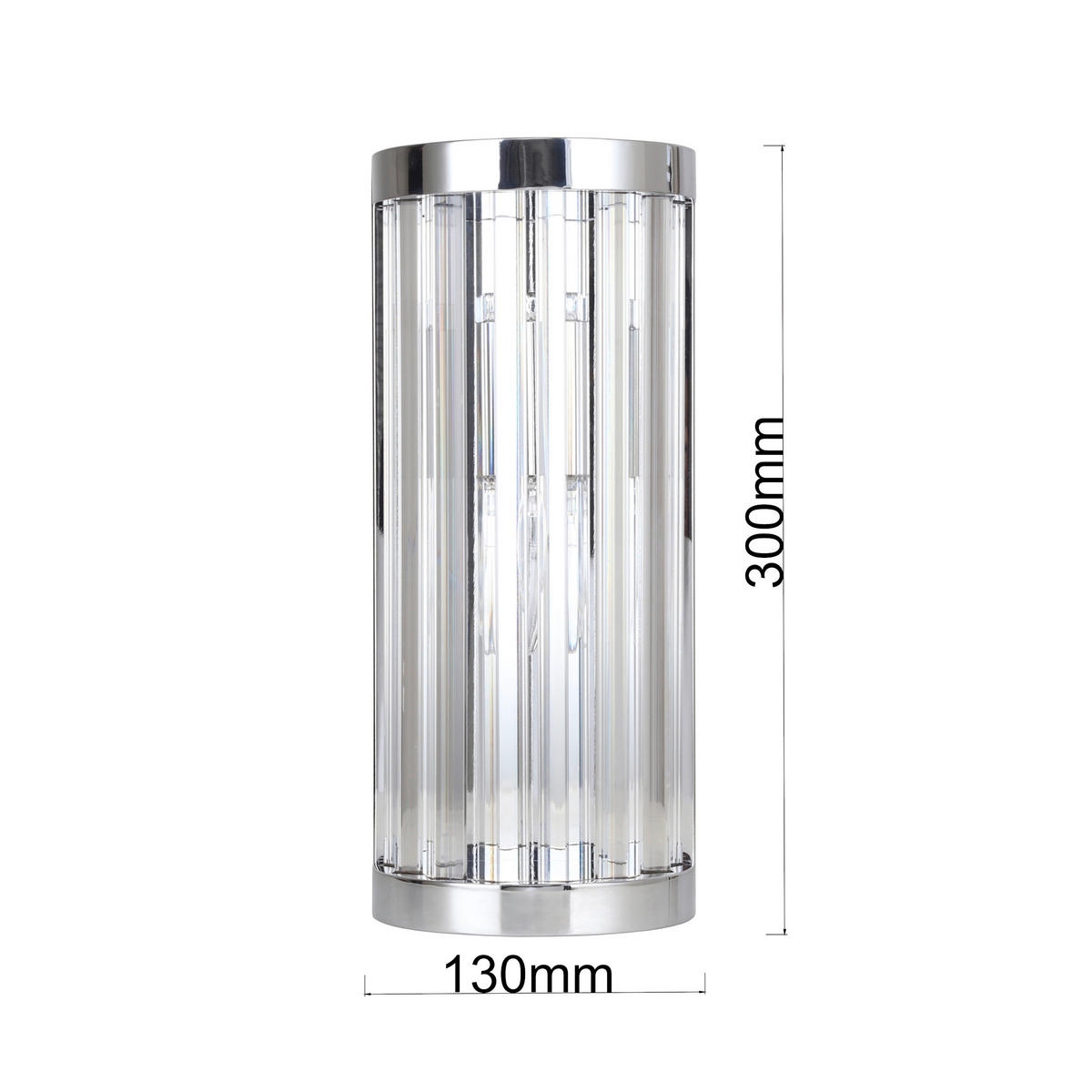 WANDLEUCHTE   - Chromfarben, KONVENTIONELL, Glas (30/13/10cm)