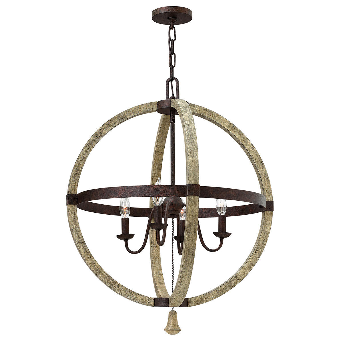 KRONLEUCHTER 61.0/82.2 cm   - Rostfarben, KONVENTIONELL, Holz/Metall (61.0/82.2cm) - Elstead Lighting