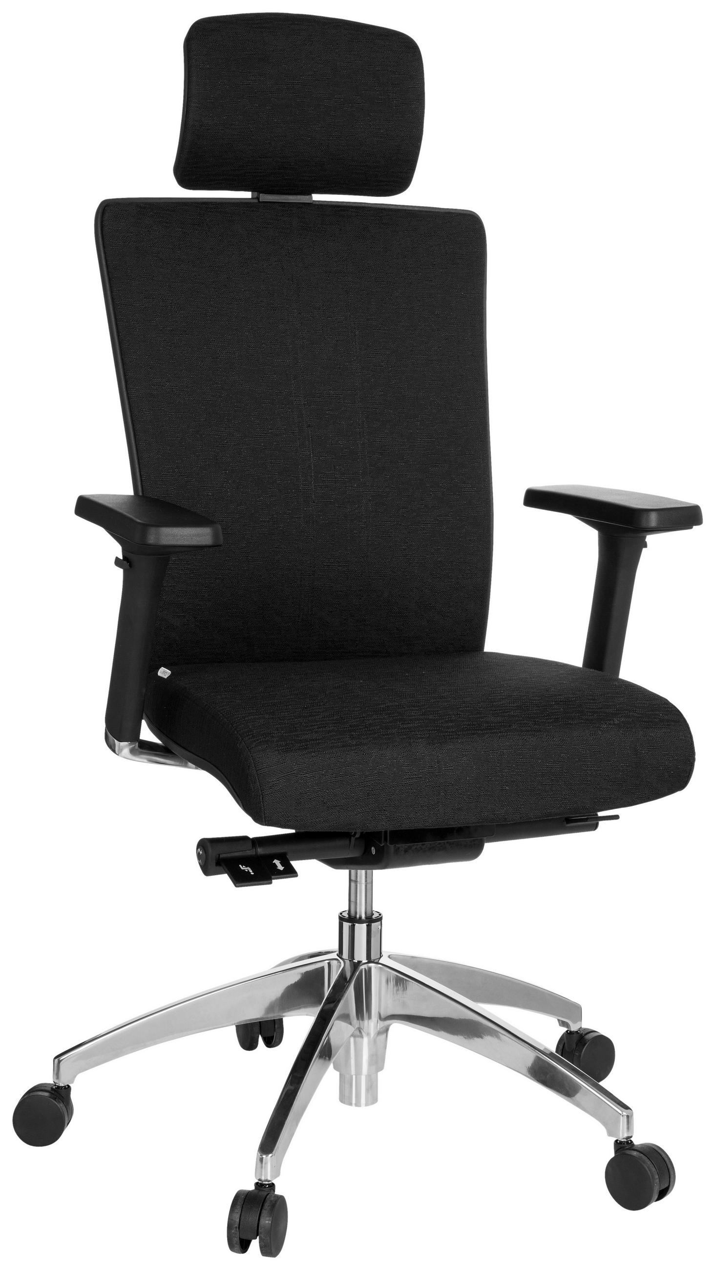 DREHSTUHL  in Webstoff Schwarz  - Alufarben/Schwarz, MODERN, Kunststoff/Textil (57/113/52cm) - MID.YOU