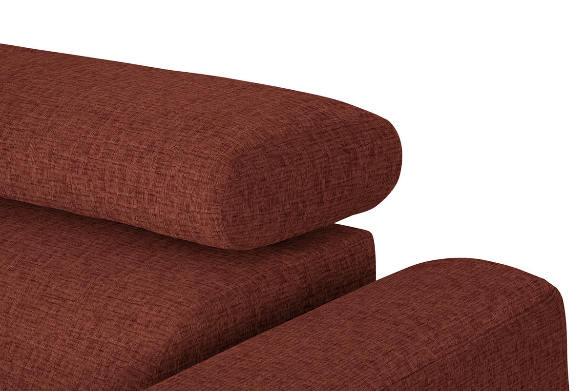 ECKSOFA in Chenille Rostfarben  205/280 cm  - Rostfarben/Schwarz, Design, Textil/Metall (205/280cm) - Xora