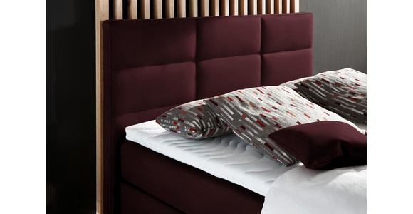 BOXSPRINGBETT 140/200 cm  in Bordeaux  - Bordeaux/Alufarben, KONVENTIONELL, Textil/Metall (140/200cm) - Dieter Knoll