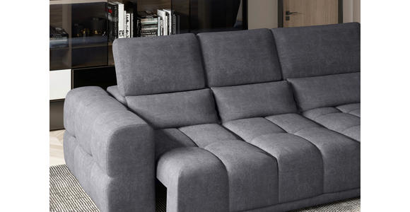 ECKSOFA Dunkelgrau Chenille  - Dunkelgrau/Schwarz, KONVENTIONELL, Kunststoff/Textil (290/203cm) - Carryhome