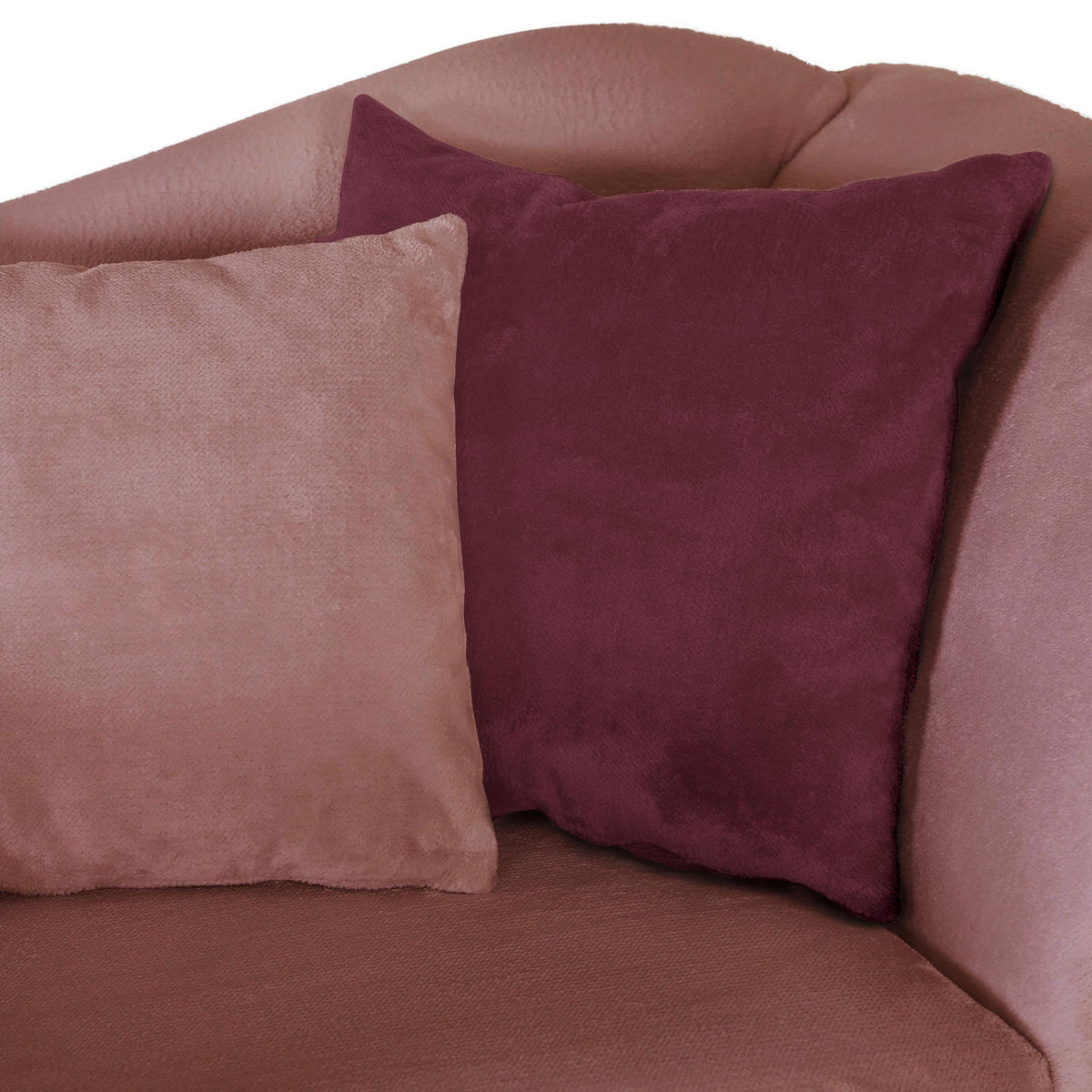FAUTEUIL in Chenille Rosa, Dunkelrosa  - Dunkelrosa/Schwarz, Design, Textil/Metall (138/83/85cm)