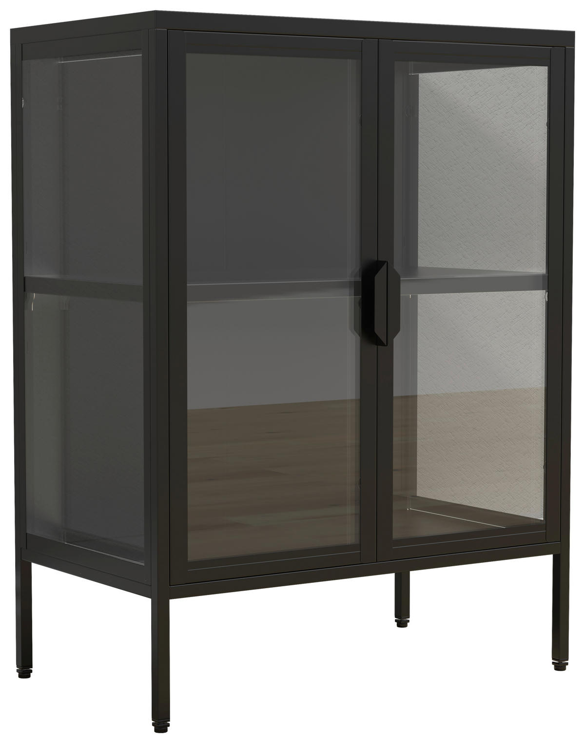 VITRINSKÅP  i svart  - svart/transparent, Design, metall/glas (60/80/35cm) - MID.YOU