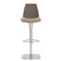 BARHOCKER in Schlammfarben, Chromfarben - Chromfarben/Schlammfarben, Design, Textil/Metall (40/85-112/40cm) BARHOCKER in Schlammfarben, Chromfarben - Chromfarben/Schlammfarben, Design, Textil/Metall (40/85-112/40cm)