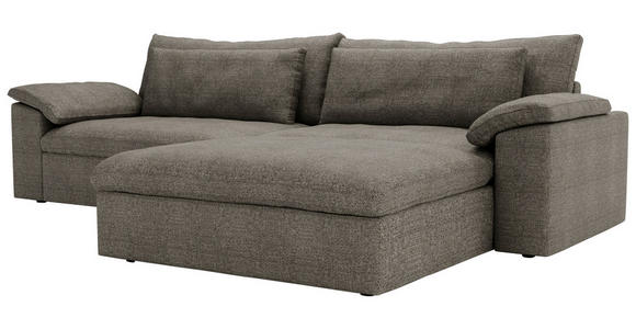 ECKSOFA  in Webstoff Graubraun  306/198 cm  - Graubraun/Schwarz, MODERN, Kunststoff/Textil (306/198cm) - Carryhome