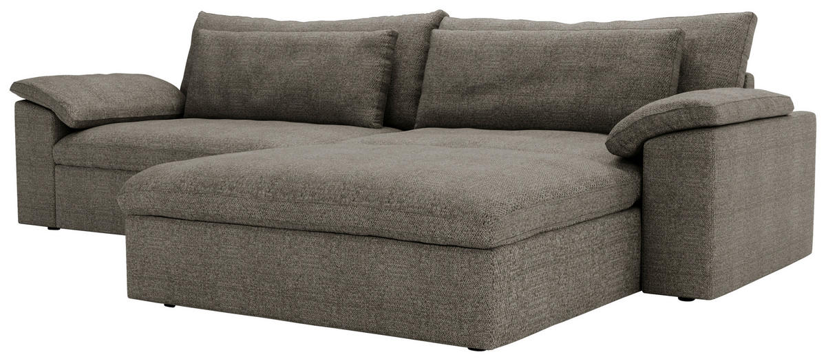 ECKSOFA  in Webstoff Graubraun  306/198 cm  - Graubraun/Schwarz, MODERN, Kunststoff/Textil (306/198cm) - Carryhome