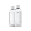 WASSERSPRUDLER-FLASCHE 2er Pack 1,0ltr.  - Weiss, Basics, Naturmaterialien/Kunststoff (8.7/26.7cm) - mysoda