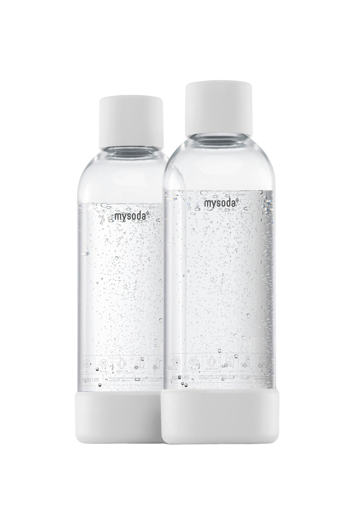 WASSERSPRUDLER-FLASCHE 2er Pack 1,0ltr.  - Weiss, Basics, Naturmaterialien/Kunststoff (8.7/26.7cm) - mysoda
