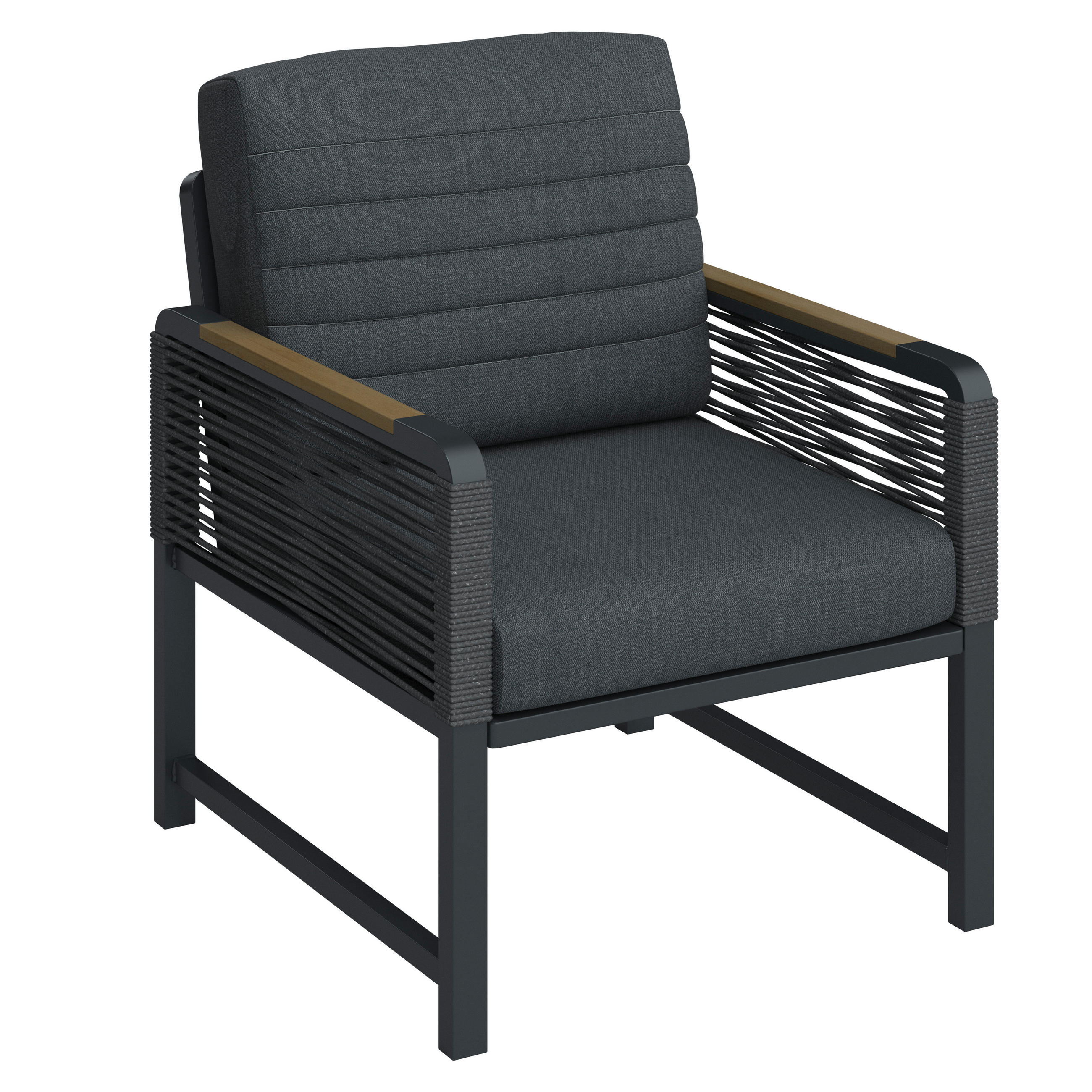 LOUNGE FOTELJA  tamno siva   - tamno siva/smeđa, Moderno, metal/tekstil (64/72/73cm) - Ambia Garden
