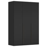 DREHTÜRENSCHRANK 151/223/60 cm 3-türig Schwarz  - Graphitfarben/Schwarz, Design, Holzwerkstoff/Metall (151/223/60cm) - home24