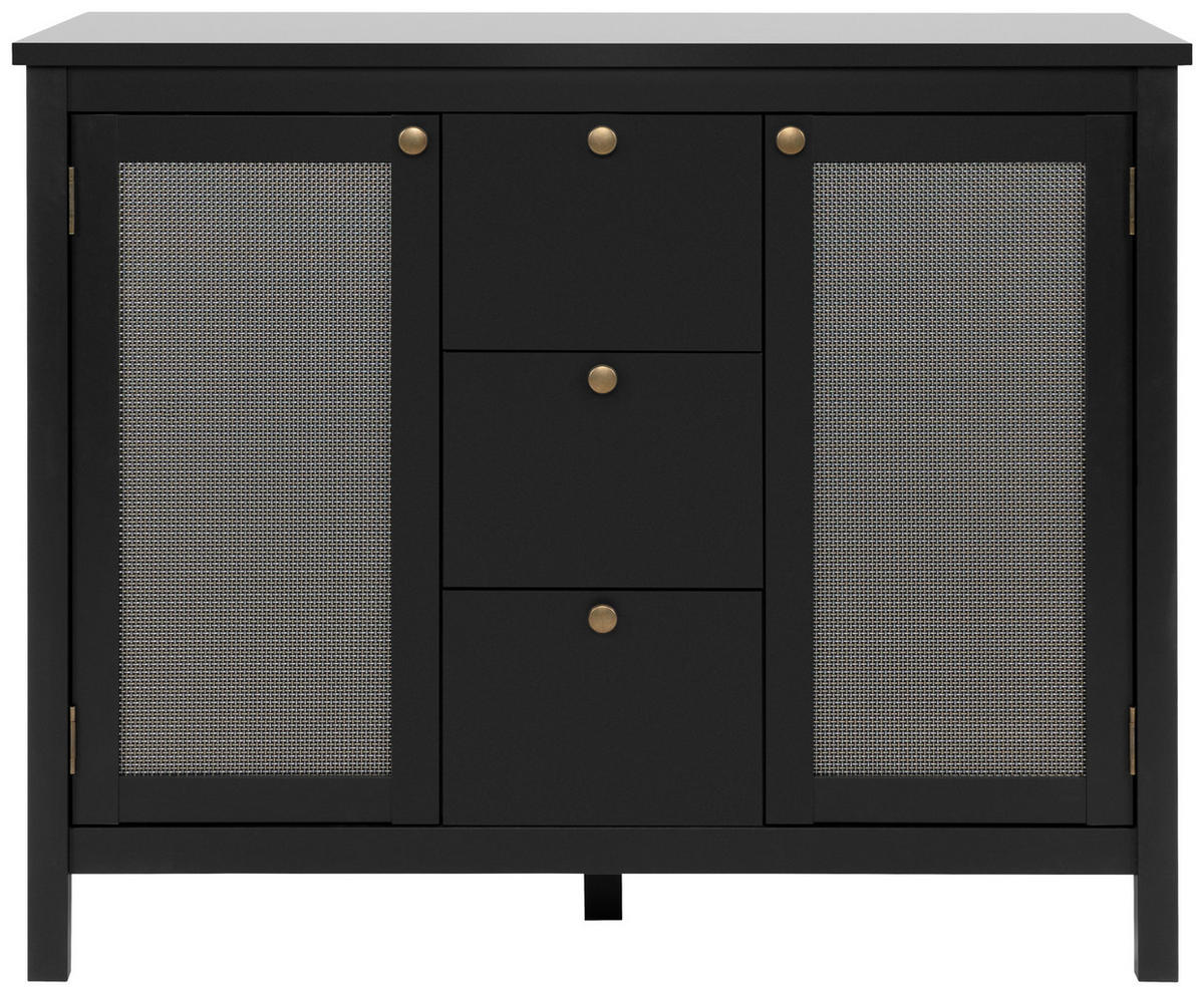 KOMMODE  in 110/90/40 cm  - Messingfarben/Schwarz, Trend, Holzwerkstoff/Metall (110/90/40cm) - MID.YOU