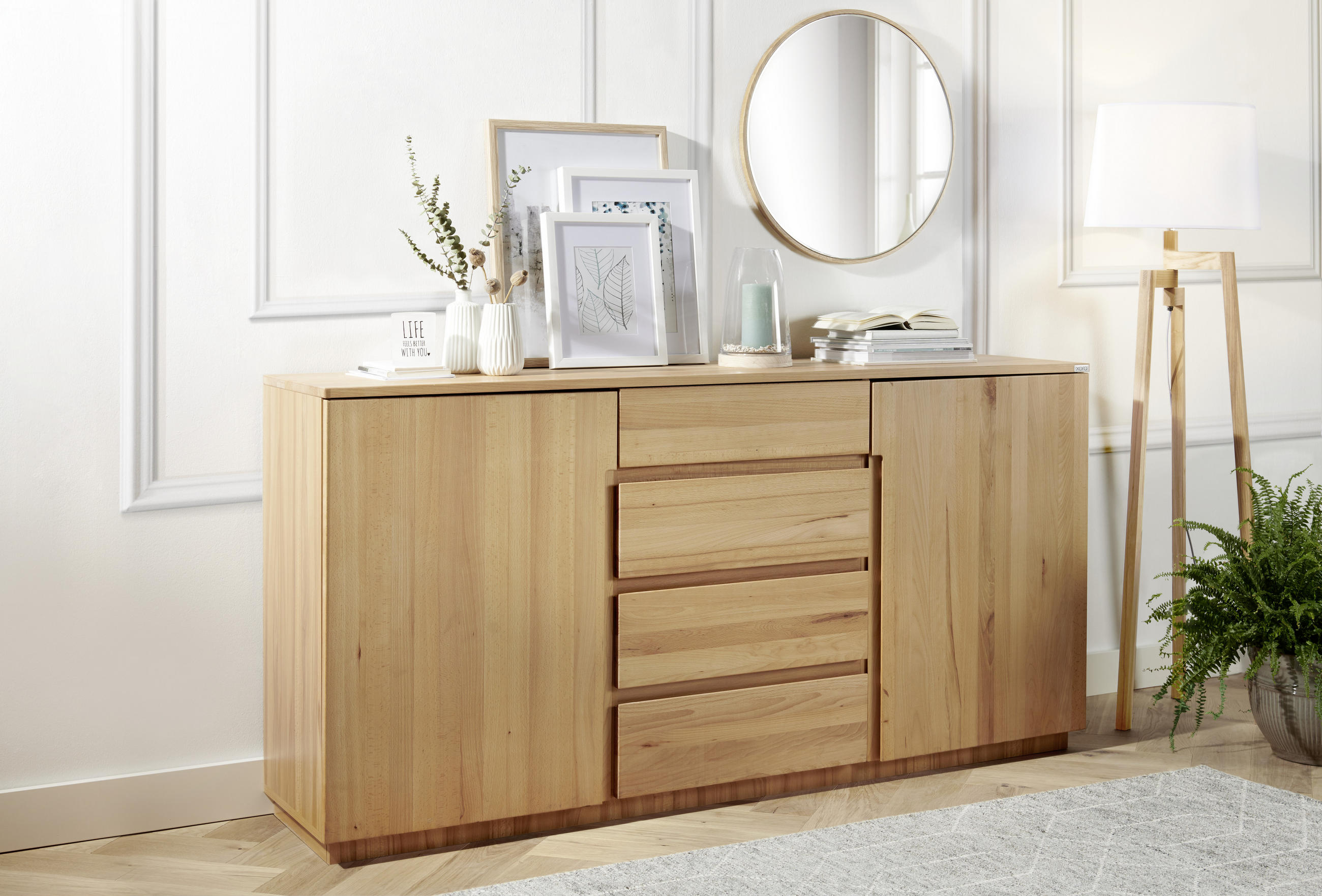 ŠIROKÁ KOMODA, jadrový buk, farby buka, 180/89,2/41 cm - farby buka, Trend, drevo/kompozitné drevo (180/89,2/41cm) - Linea Natura