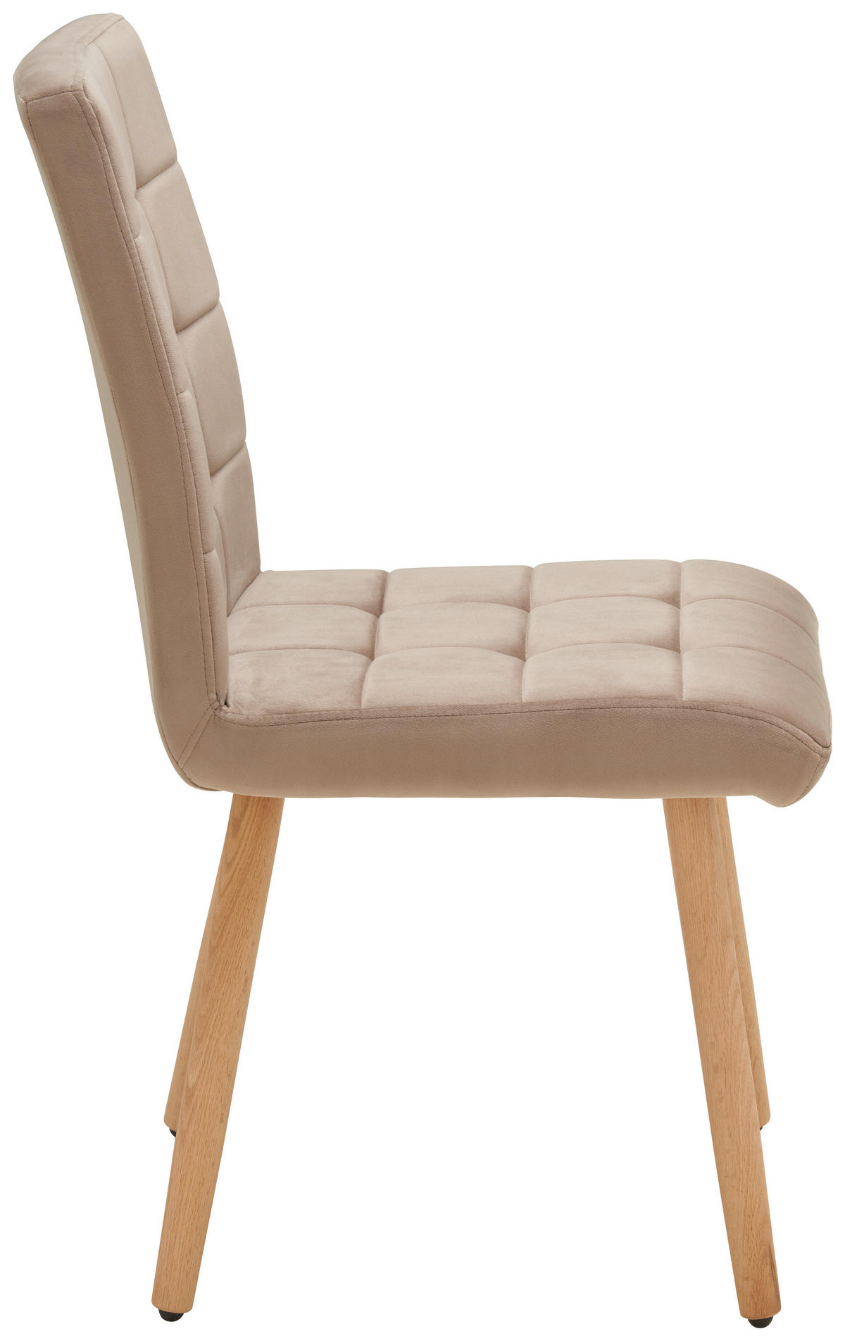 STUHL  in Samt  - Taupe/Eichefarben, Modern, Holz/Textil (46/91/61cm) - MID.YOU