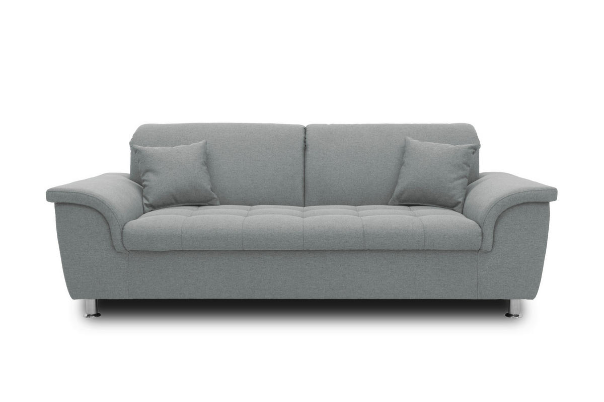 2-SITZER-SOFA Webstoff Grau  - Chromfarben/Grau, KONVENTIONELL, Textil/Metall (210/81/97cm) - MID.YOU