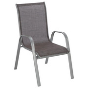 STAPELSESSEL Aluminium, Stahl Hellbraun, Silberfarben - Hellbraun/Silberfarben, Design, Textil/Metall (55/96/72cm) - Xora