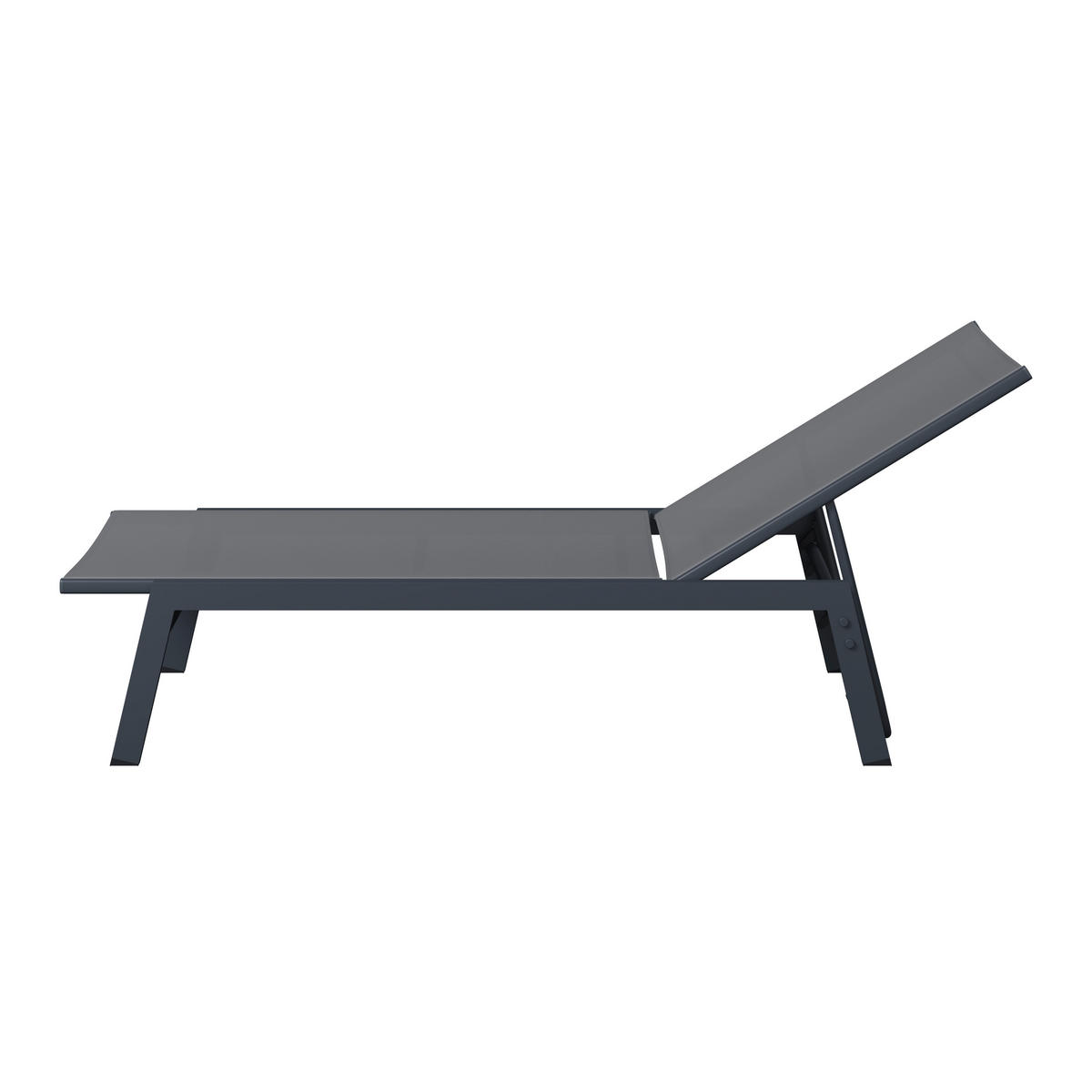 GARTENLIEGE 59/95/160 cm  - Anthrazit, MODERN, Textil/Metall (59/95/160cm) - Ambia Garden