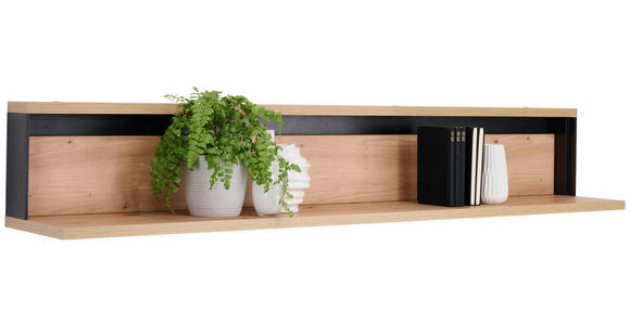 WANDBOARD WOHNZIMMER WOHNZIMMER  155/26/25 cm  - Schwarz/Eiche Artisan, LIFESTYLE, Holzwerkstoff (155/26/25cm) - Hom`in