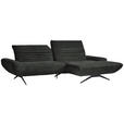 ECKSOFA  in Teddystoff Anthrazit  280/170-195 cm  - Anthrazit/Schwarz, Design, Textil/Metall (280/170-195cm) - Dieter Knoll
