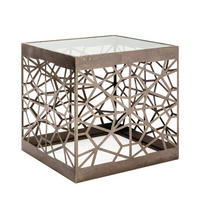 BEISTELLTISCH 50/50/50 cm Bronzefarben  - Bronzefarben, Design, Glas/Metall (50/50/50cm)