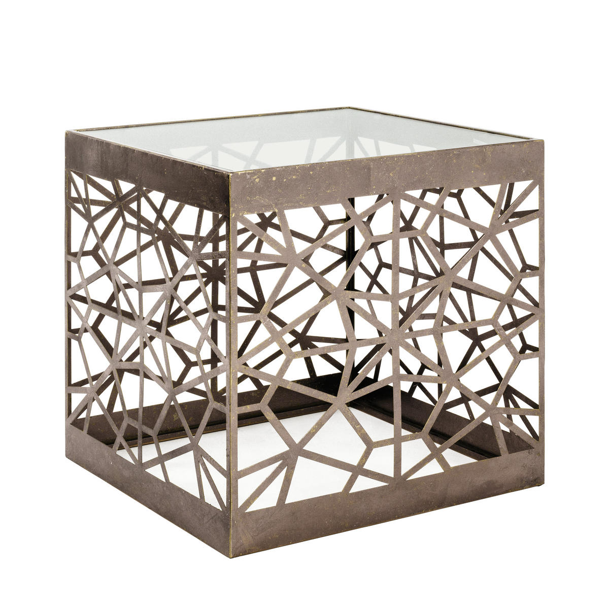 BEISTELLTISCH 50/50/50 cm Bronzefarben  - Bronzefarben, Design, Glas/Metall (50/50/50cm)